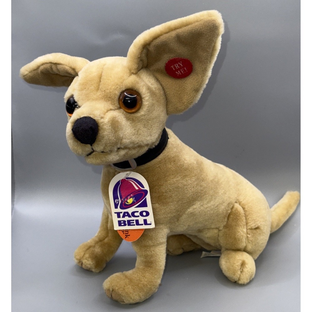 Vintage 90s Taco Bell Chihuahua Plush Dog Yo Quiero Taco Bell Toy Plush No Sound